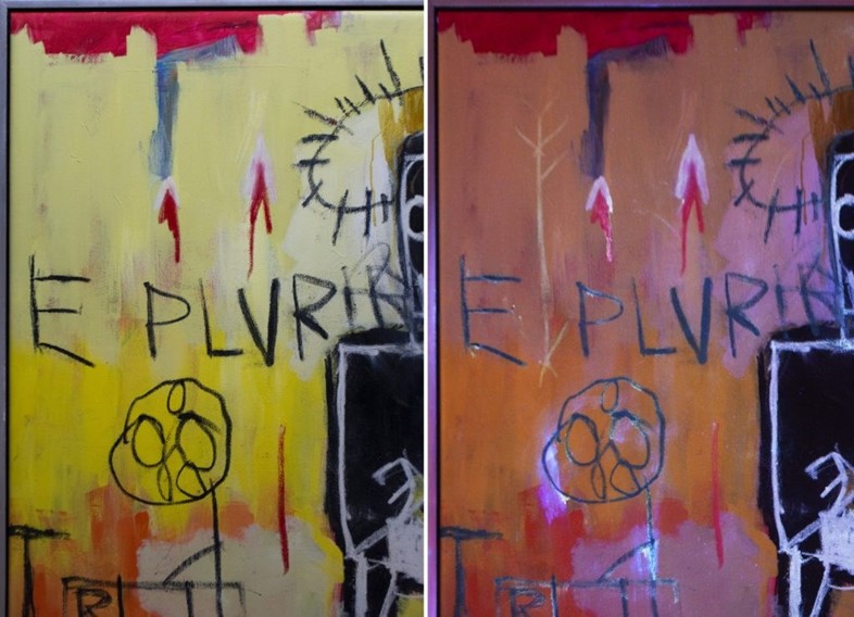 Jean-Michel Basquiat’s invisible ink on Untitled 1981