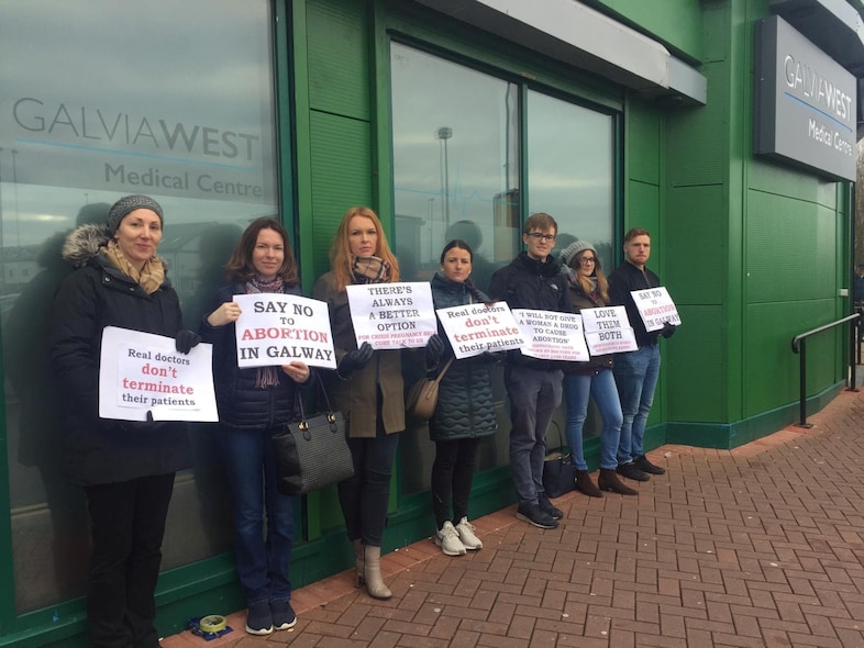 Anti-abortion protesters in Galway