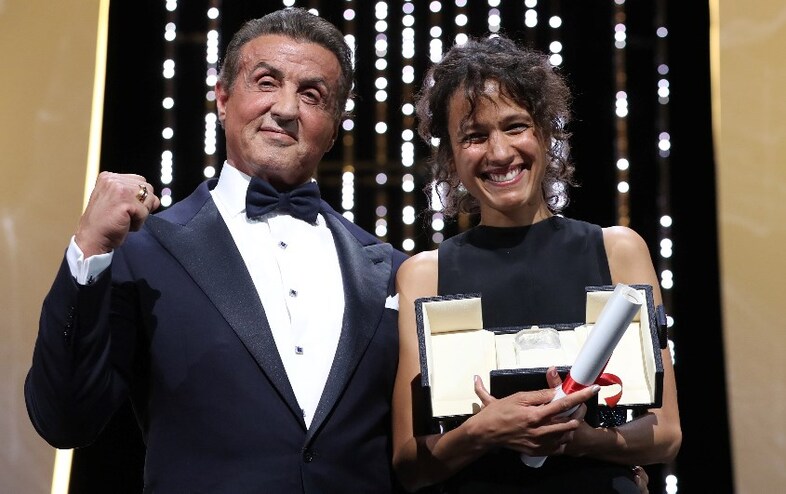 Sylvester Stallone and Mati Diop at Cannes