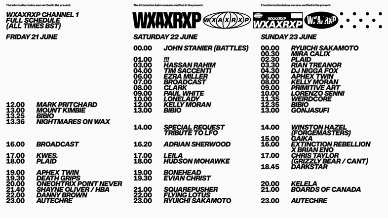 Warp x NTS schedule