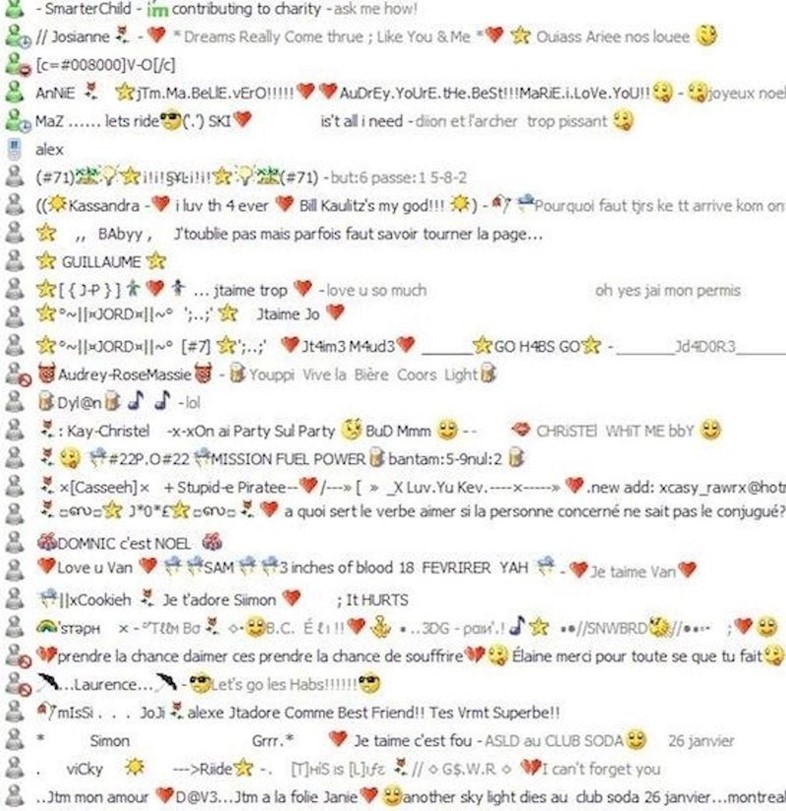 A screenshot of MSN Messenger