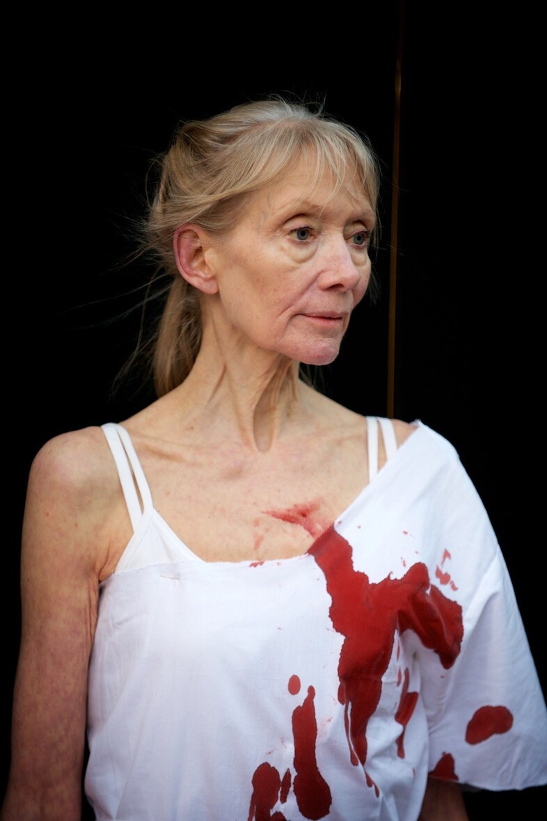 Extinction Rebellion protester at London Fashion Week