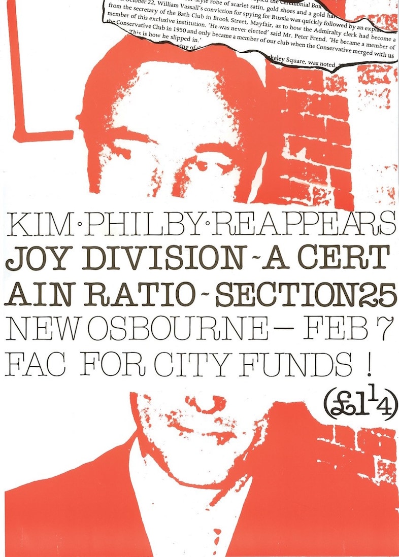 Factory Records, ‘Kim Philby Reappears’ poster