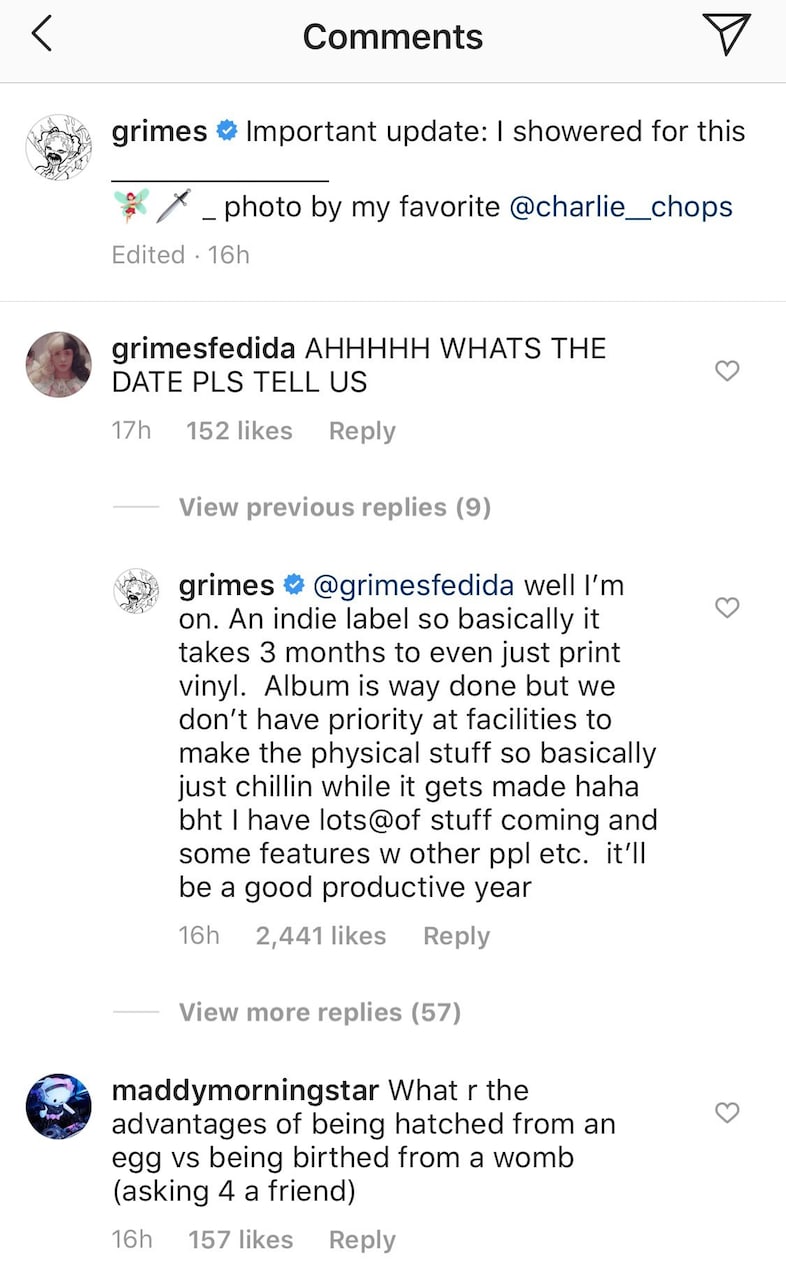 Grimes album announcement