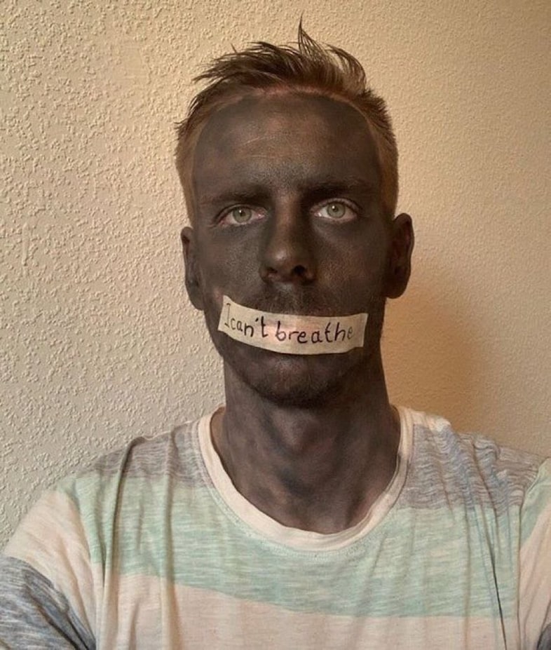 I can't breathe makeup nails George Floyd trend 4