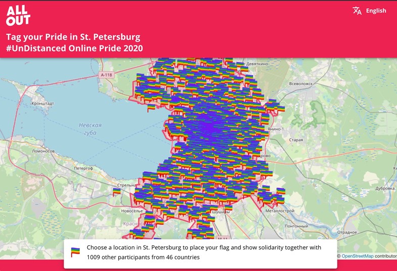 St. Petersburg Pride map