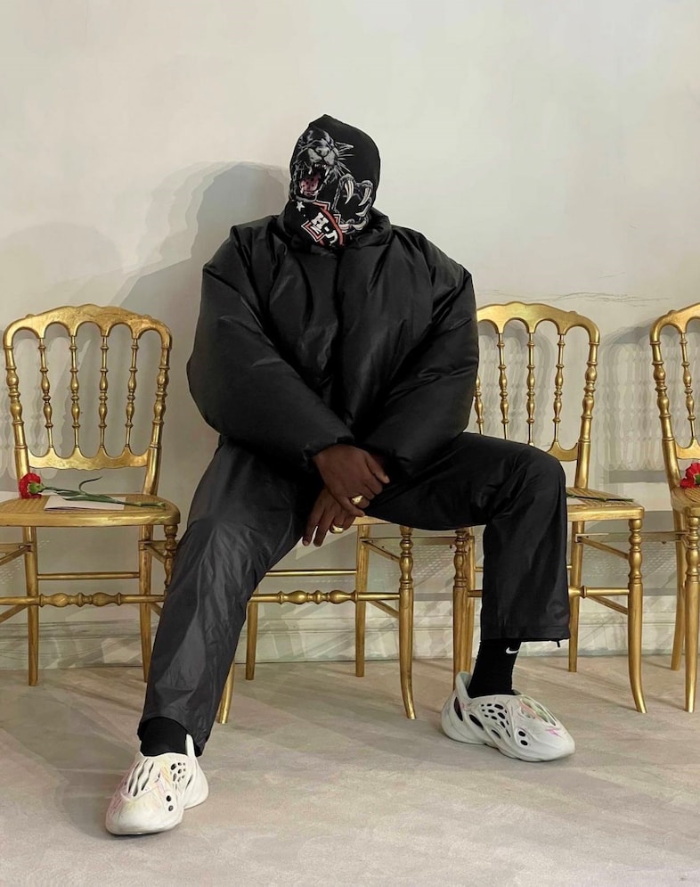 Kanye at Balenciaga Haute Couture 