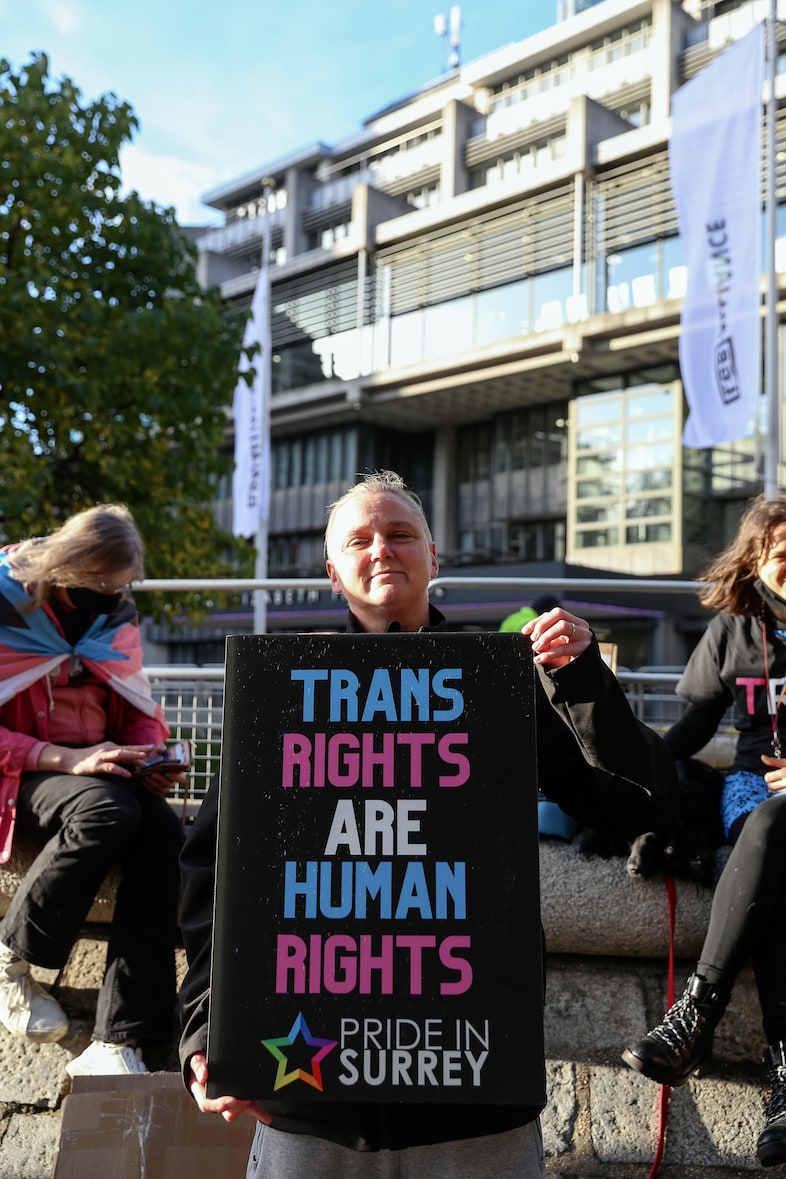 Trans rights protest at the LGB Alliance conference15