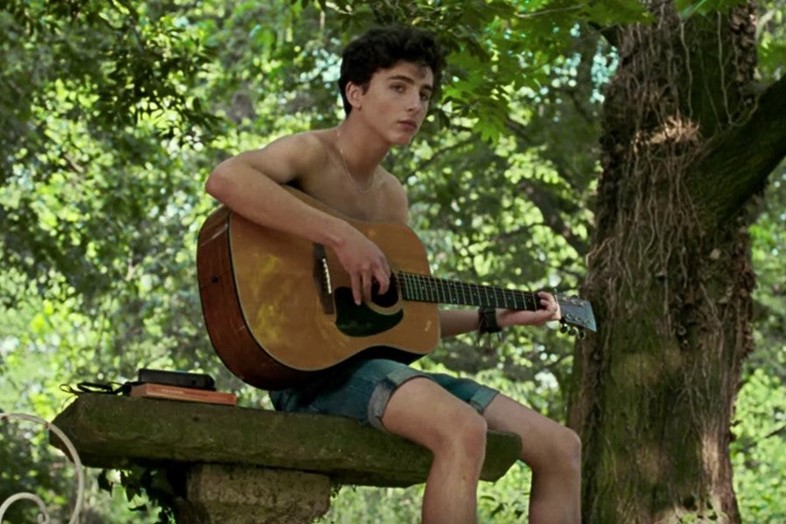 Timothee Chalament twink cmbyn guitar