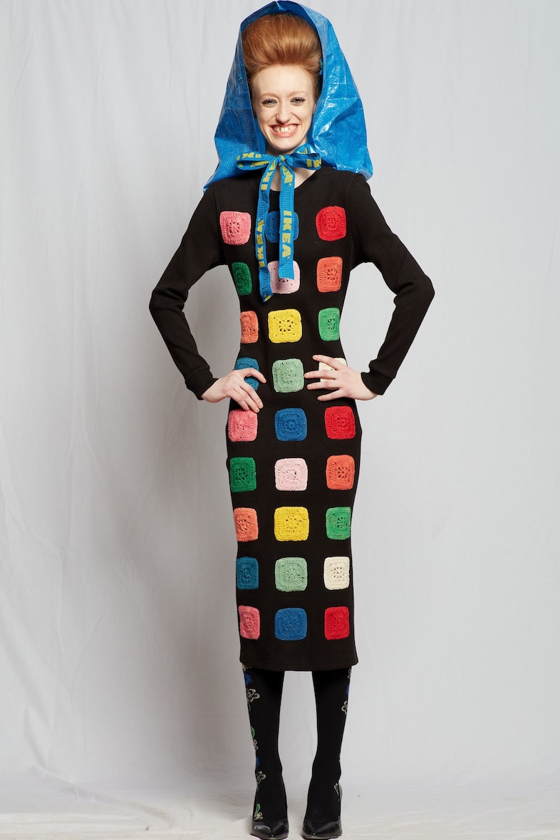 Batsheva AW22, ikea bag babushka scarf