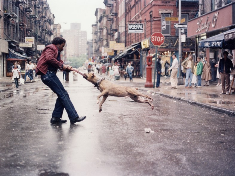 Jamel Shabazz, “Man and dog. Lower East Side, Manhattan” 