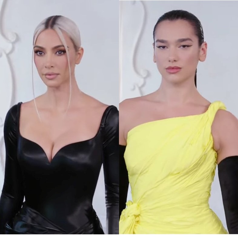 Kim Kardashian and Dua Lipa for Balenciaga