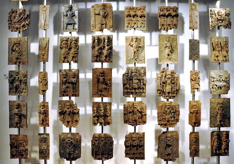Cast brass plaques from Benin City, British Museum