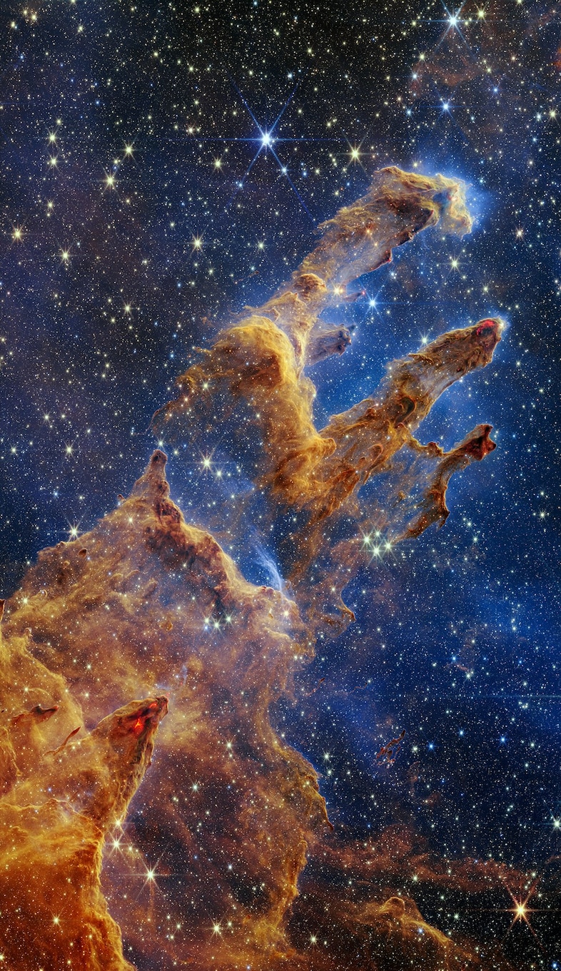 Pillars of Creation, via NASA’s James Webb Space Telescope