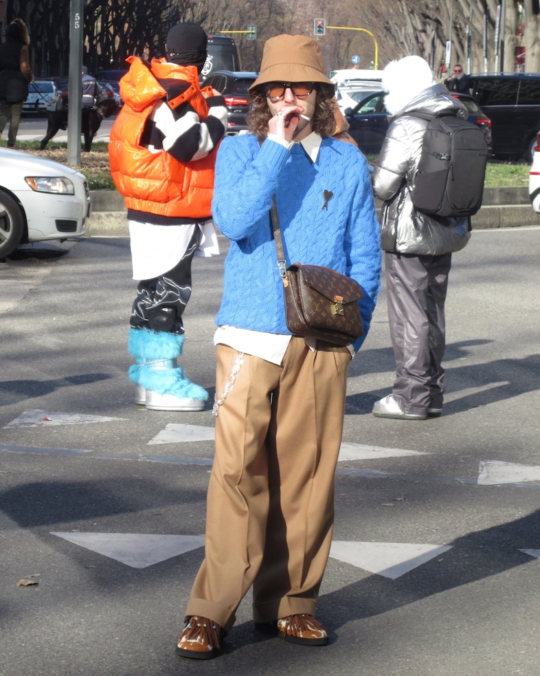 Milan Fashion Week Men's AW23 Street Style 16