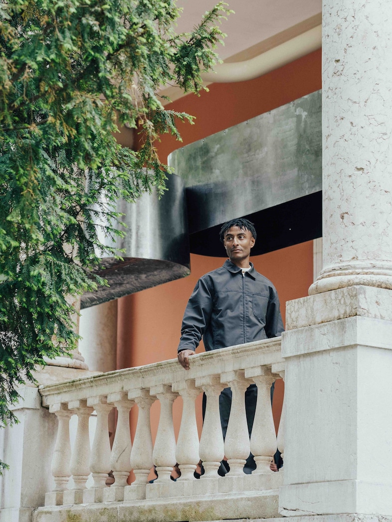 Artist Jayden Ali with his exhibition, Thunder an