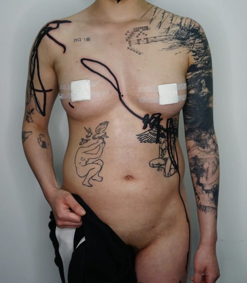 Blast over tattoos