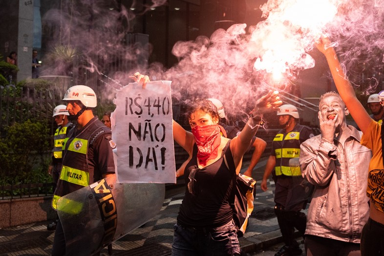 Protest Against Increase In Public Transport Fare In Sao Pau
