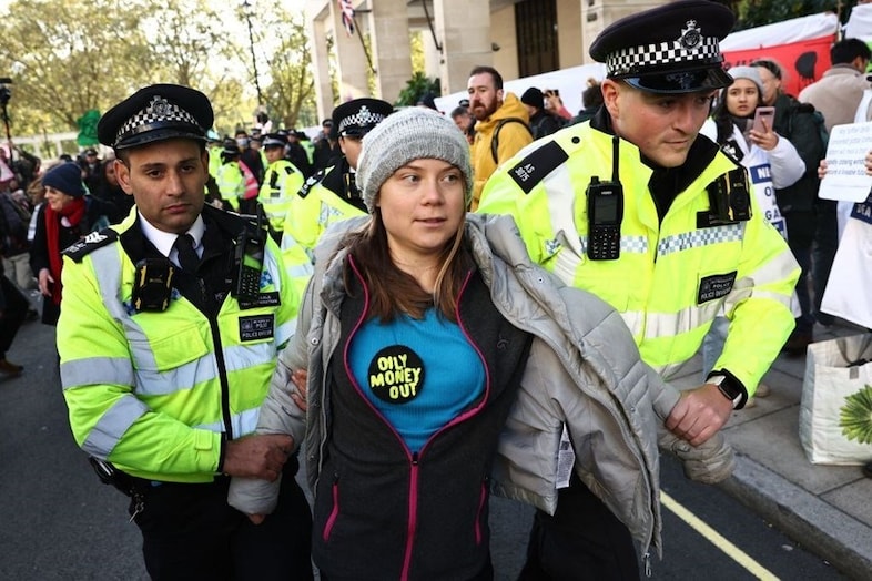 Swedish climate activist Greta Thunberg arrested by police