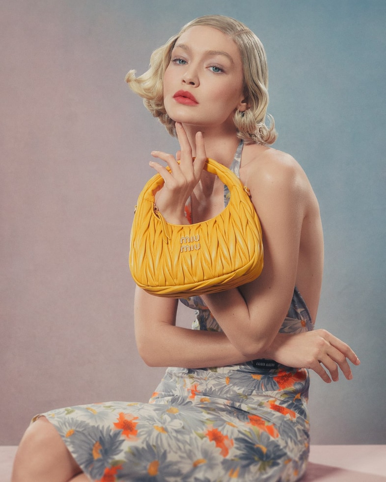 Gigi Hadid Miu Miu leather goods campaign 2