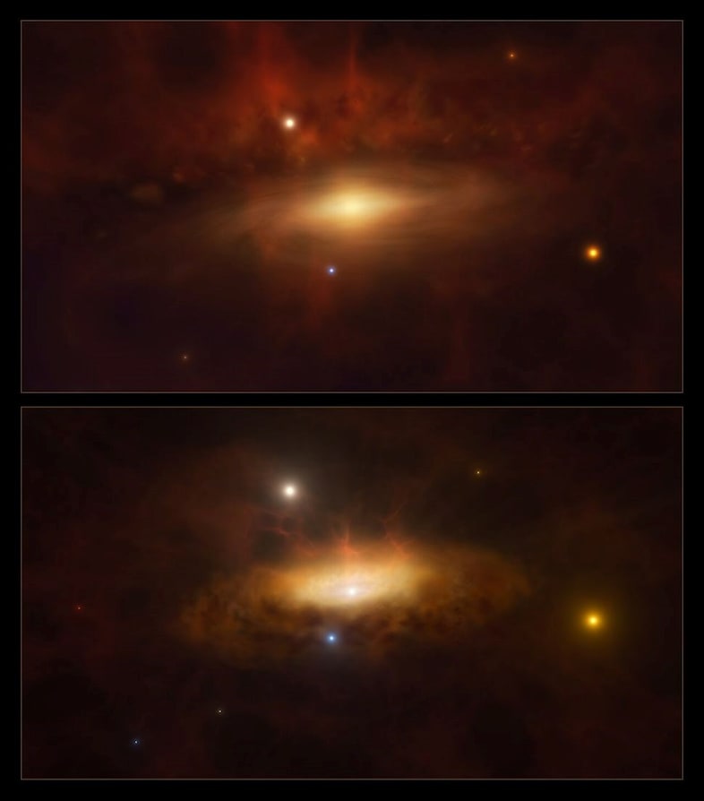 Imagery of a distant gallery shows a black hole ‘waking up’