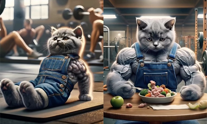 AI cat gymbro memes