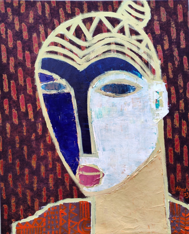 Alimi Adewale, Luminous Essence, 2023, Acrylic on 9