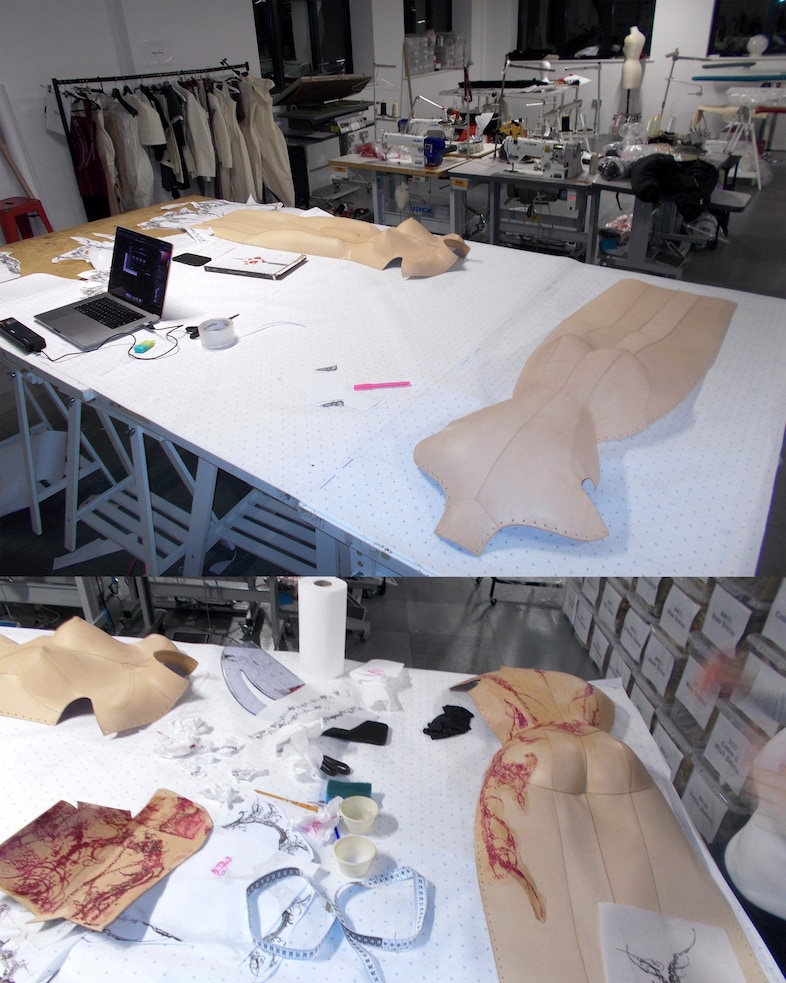 Jonah Slater and BTS of the Dilara Findikoğlu’s AW25 dress 14