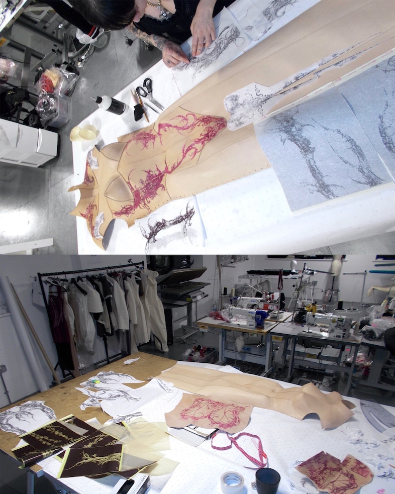 Jonah Slater and BTS of the Dilara Findikoğlu’s AW25 dress 7