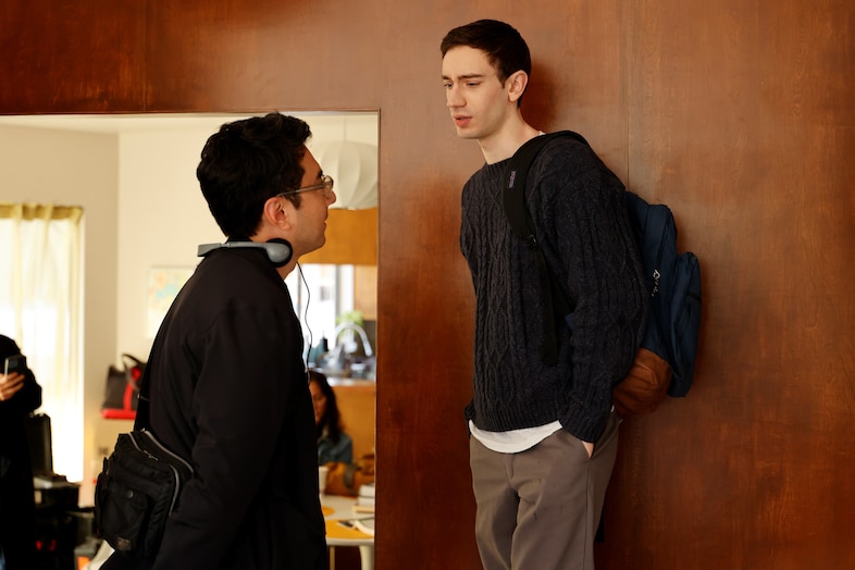 Alex Russell and Théodore Pellerin BTS
