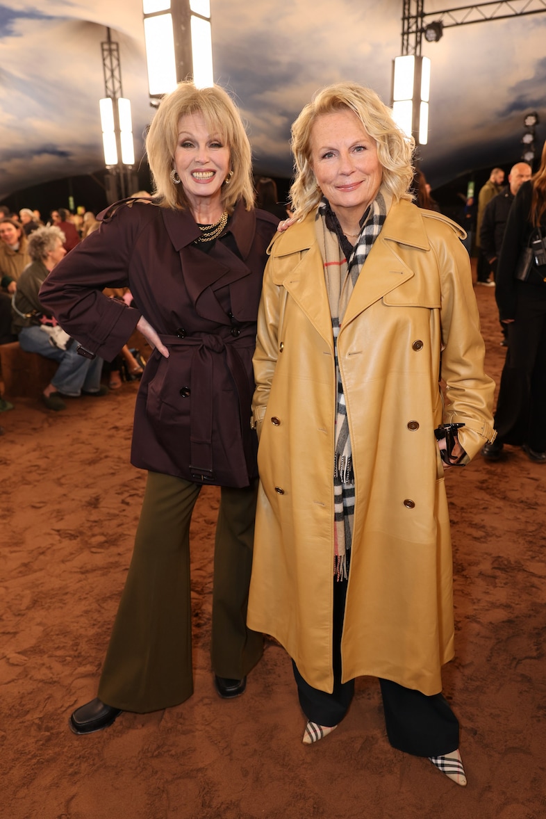 Joanna Lumley and Jennifer Saunders attend Burberry SS26