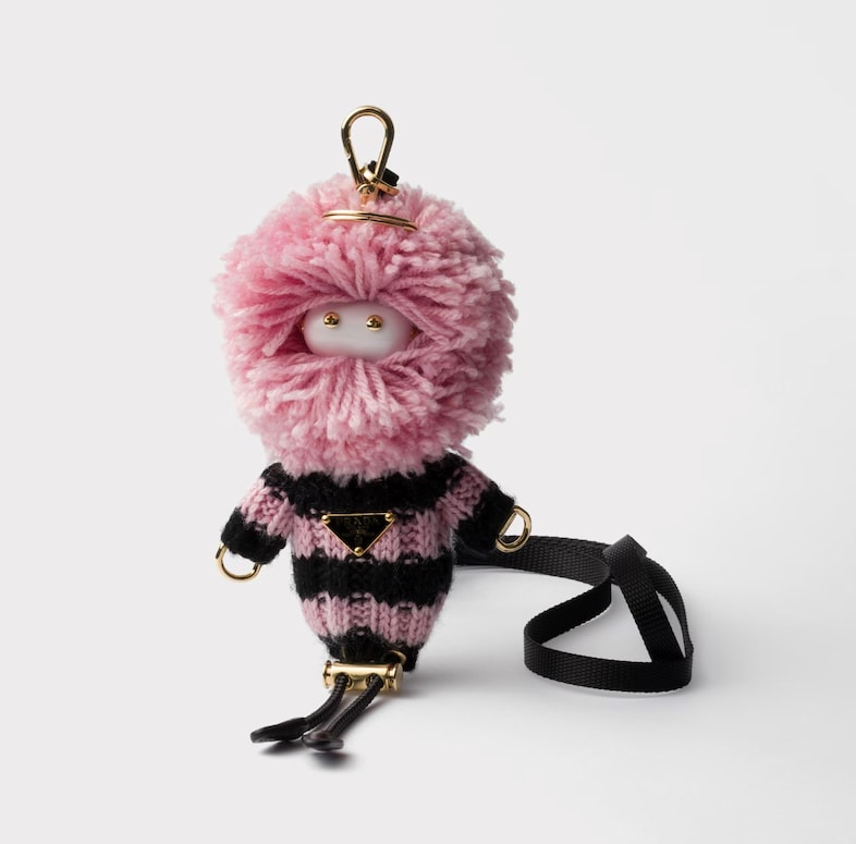 Prada Soft Robot knit keychain charm