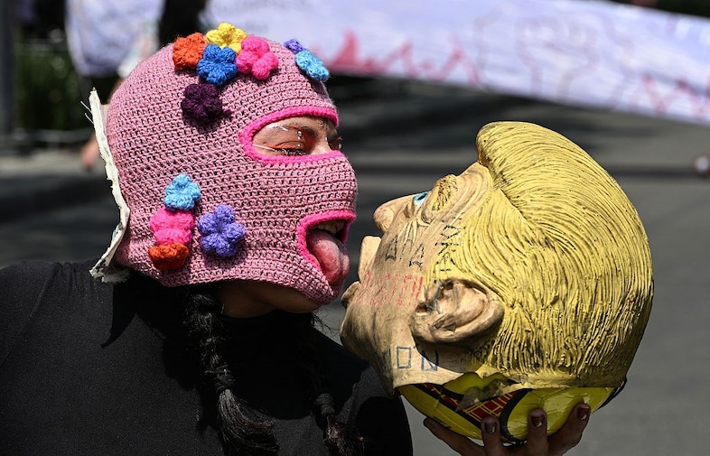 An activist from a feminist collective FIFA World Cup