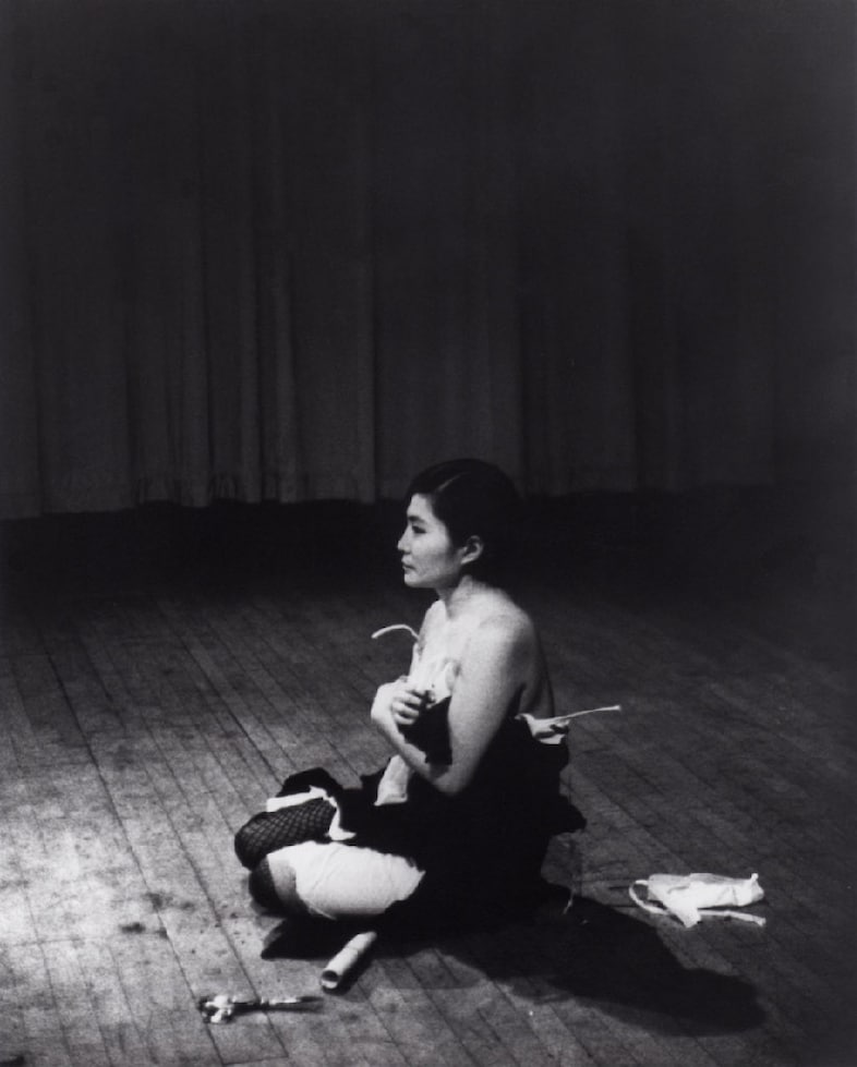 Yoko Ono 'Cut Piece', 1965. A film by Albert and D 0