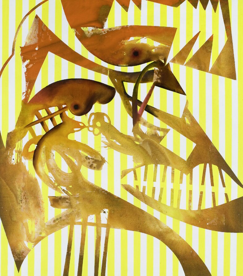 Charline von Heyl - "Orpheus", 2008, Acrylic on Li 3