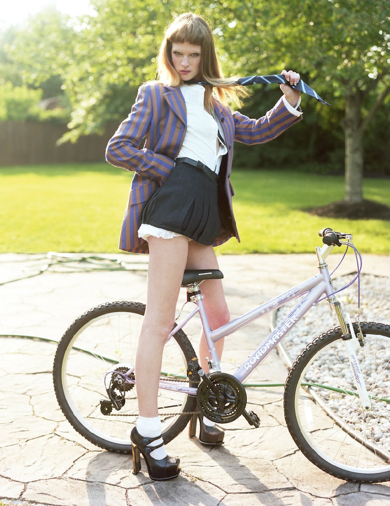 ASHLEIGH WEARS BLAZER BY MIU MIU, SHIRT BY TOMMY H 3