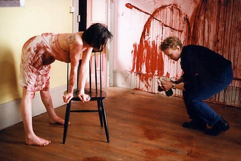 Claire Denis on the set of Trouble Every Day