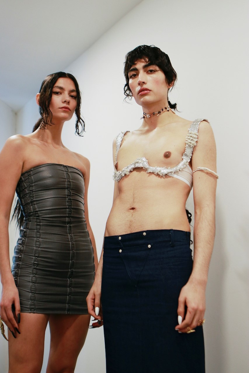 Backstage at the AW20 Di Petsa fashion show 