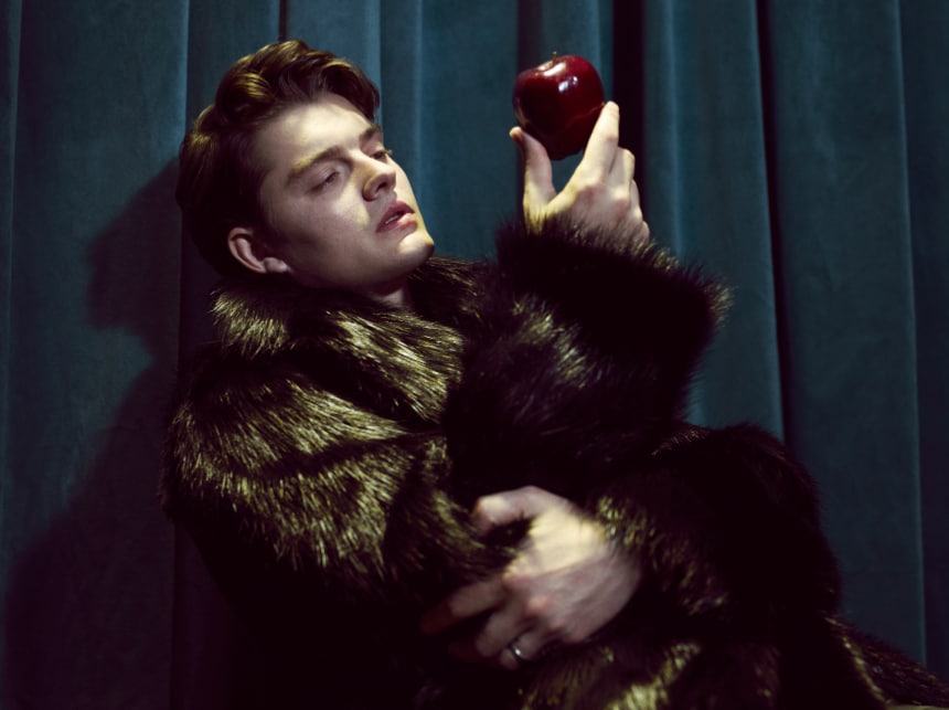 Fur coat by John Galliano; ring Sam Riley&#39;s own 0