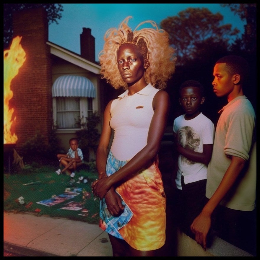 Salom&#233; Gomis-Trezise, Fire in the Hood Black Border 5