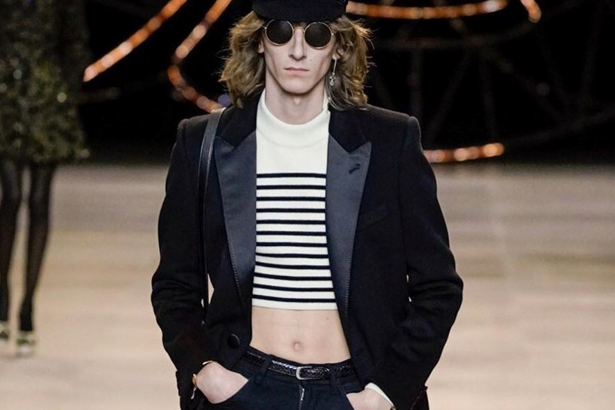 Cropped tops are back for the boys of Celine Womenswear