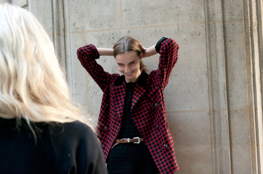 Being photographed for the board at Loewe 18