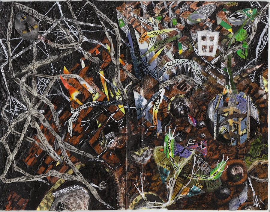 Viktor Timofeev, &#39;MWM&#39;, mixed media on book cover, 2012 2