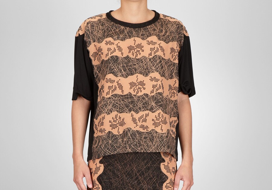Bottega Veneta Studded viscose crepe printed top 10