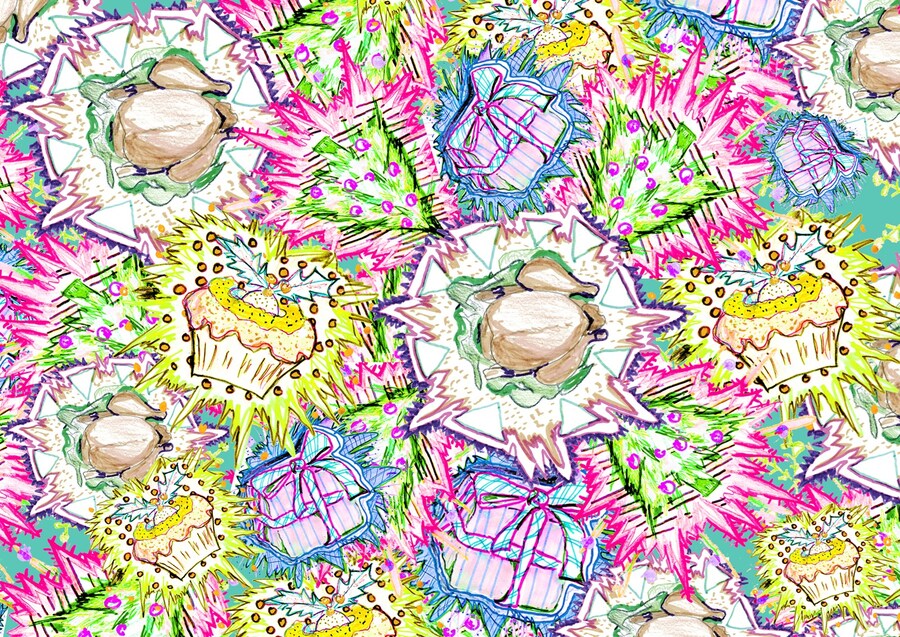KIT NEALE WRAPPING PAPER FOR DAZED DIGITAL XMAS 13 1