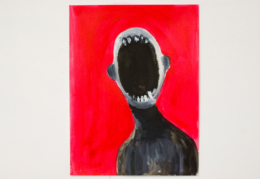 headscream,ink on paper, 9x12in,2013