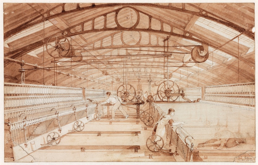Thomas Allom_Swainson Birley Cotton Mill near Pres 7