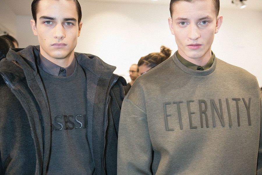 Backstage at Calvin Klein Collection AW14 0