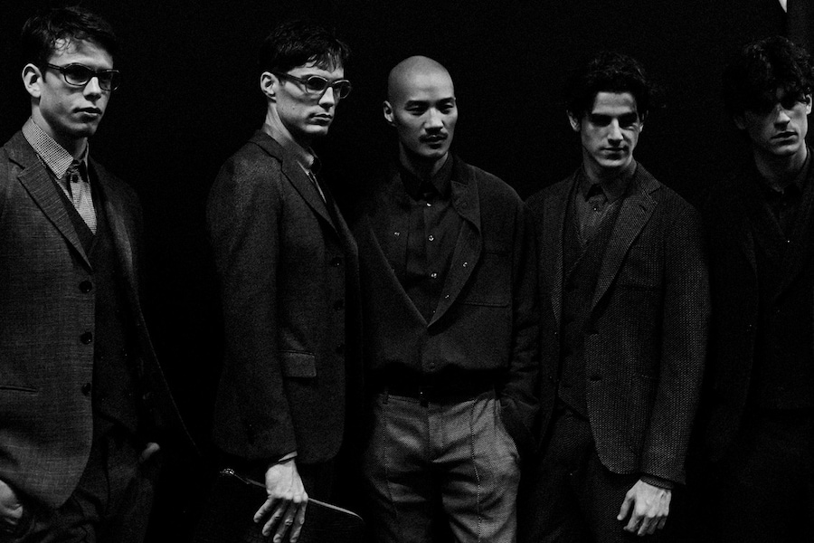 Backstage at Giorgio Armani AW14 5