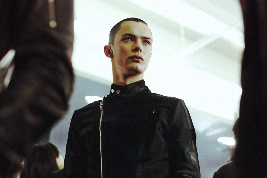 Backstage at Juun J. AW14 2